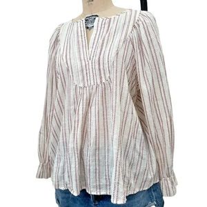 Elizabeth and James Bohemian Peasant Woven Babydoll Blouse. EUC. Sz S/M